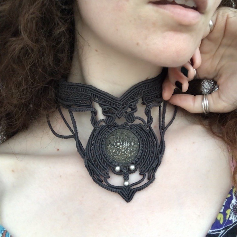 Traditional Buckle Macrame Necklace