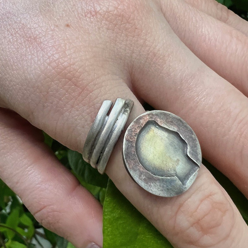 1/2 Drachma 1834 Silver Coin Ring King Othon