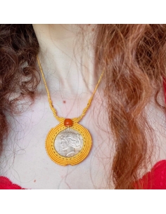 Peace Dollar 1934 Macrame Necklace 2