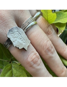 10 Drachmai 1930 Silver Coin Ring Godess Demeter 2