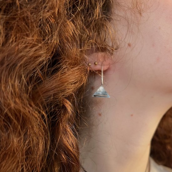 Egyptian Coin Silver Hook Earrings