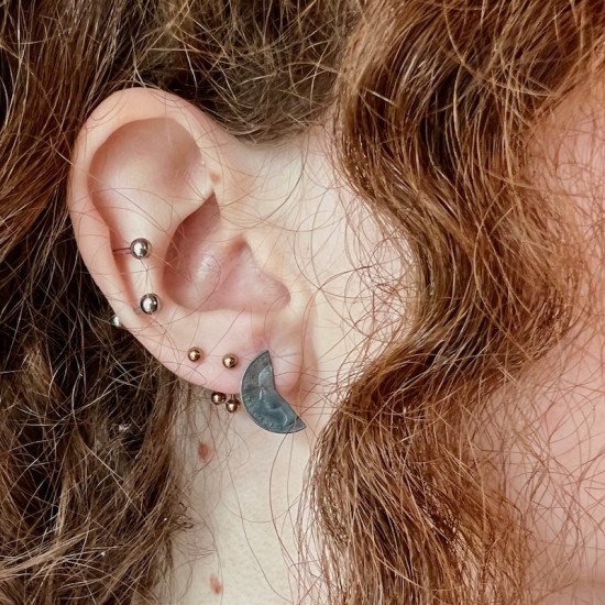 3 Pence 1856 Silver Stud Earrings Queen Victoria