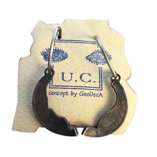 2 Drachmai 1883 King George A Silver Hoop Earrings