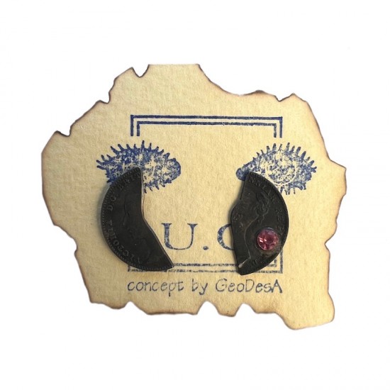 3 Pence 1856 Silver Stud Earrings Queen Victoria