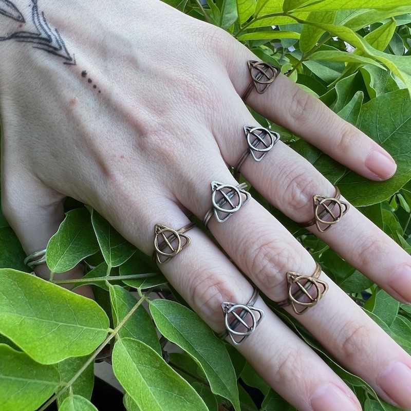 Circle, Line & Triangle Ring