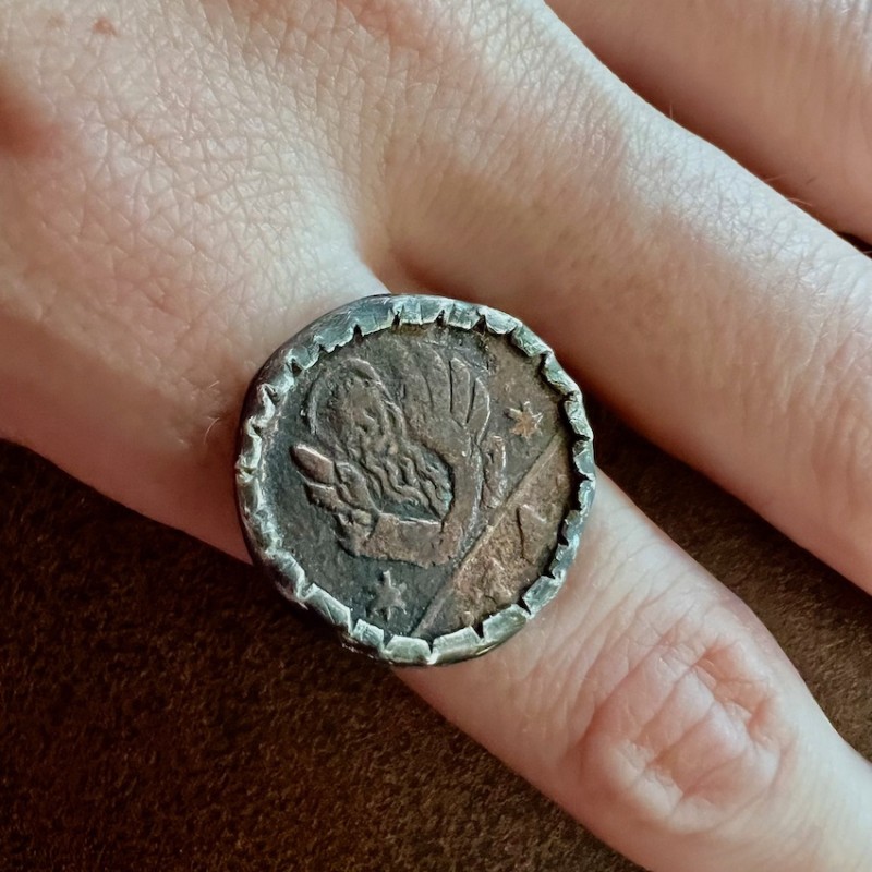 Lion Silver Ring 1 Soldino Venetian Coin 1610