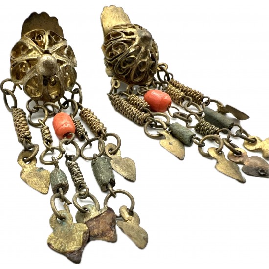 Art Deco Dangle Clip Earrings