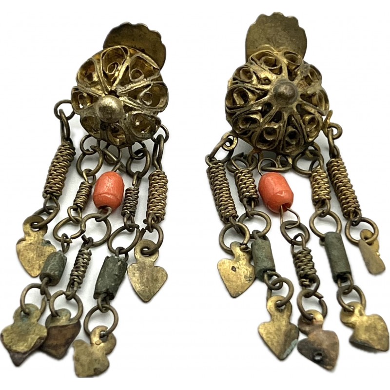 Art Deco Dangle Clip Earrings