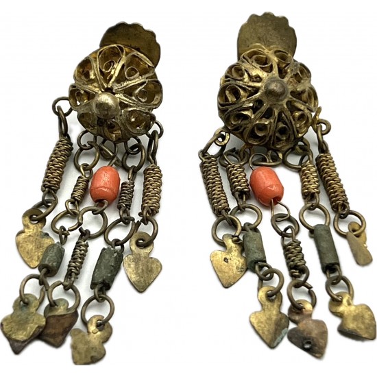 Art Deco Dangle Clip Earrings