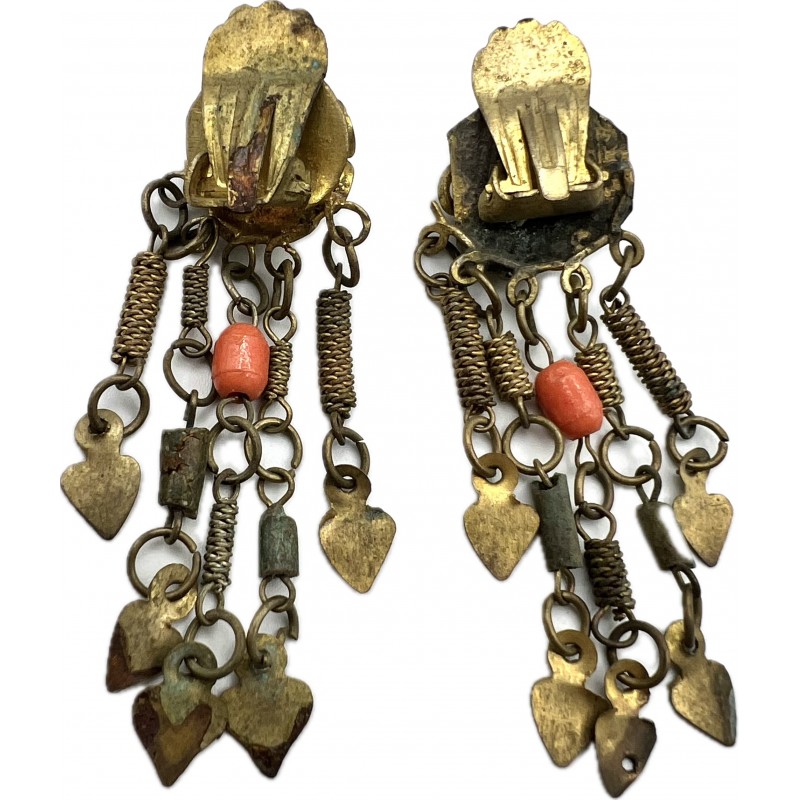 Art Deco Dangle Clip Earrings