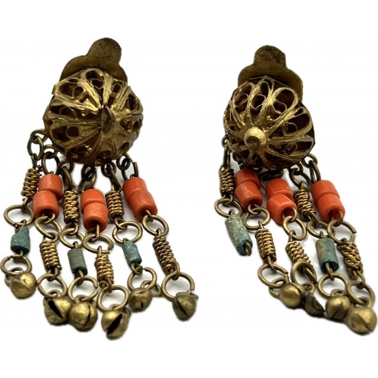 Art Deco Dangle Clip Earrings