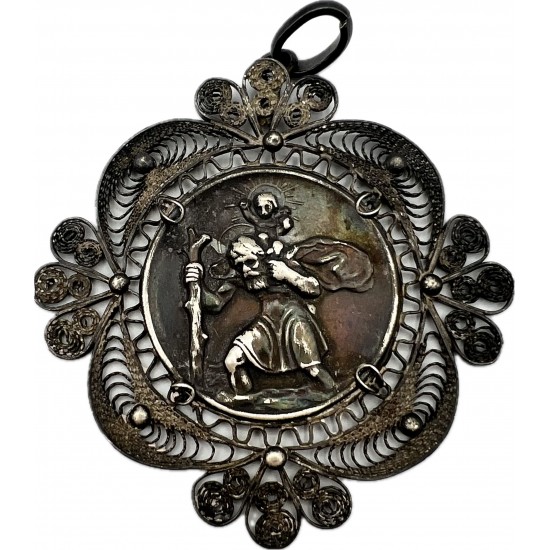 Vintage Folk Filigree Silver Amulet