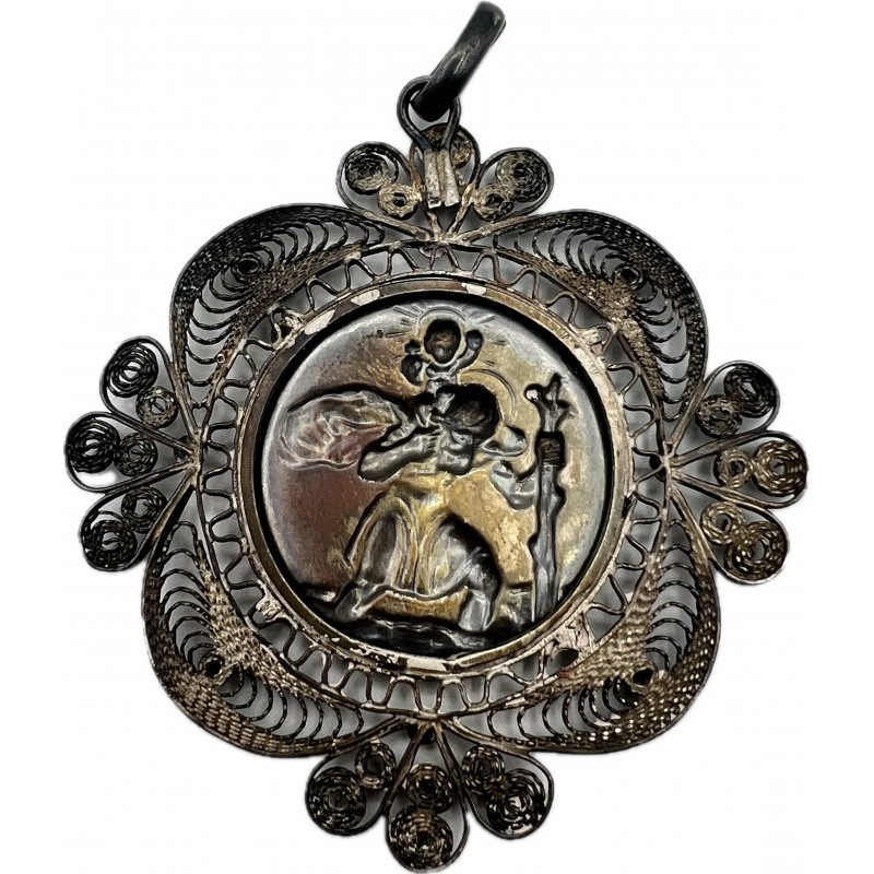 Vintage Folk Filigree Silver Amulet