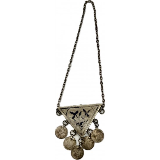 19th Century Silver Amulet with coins