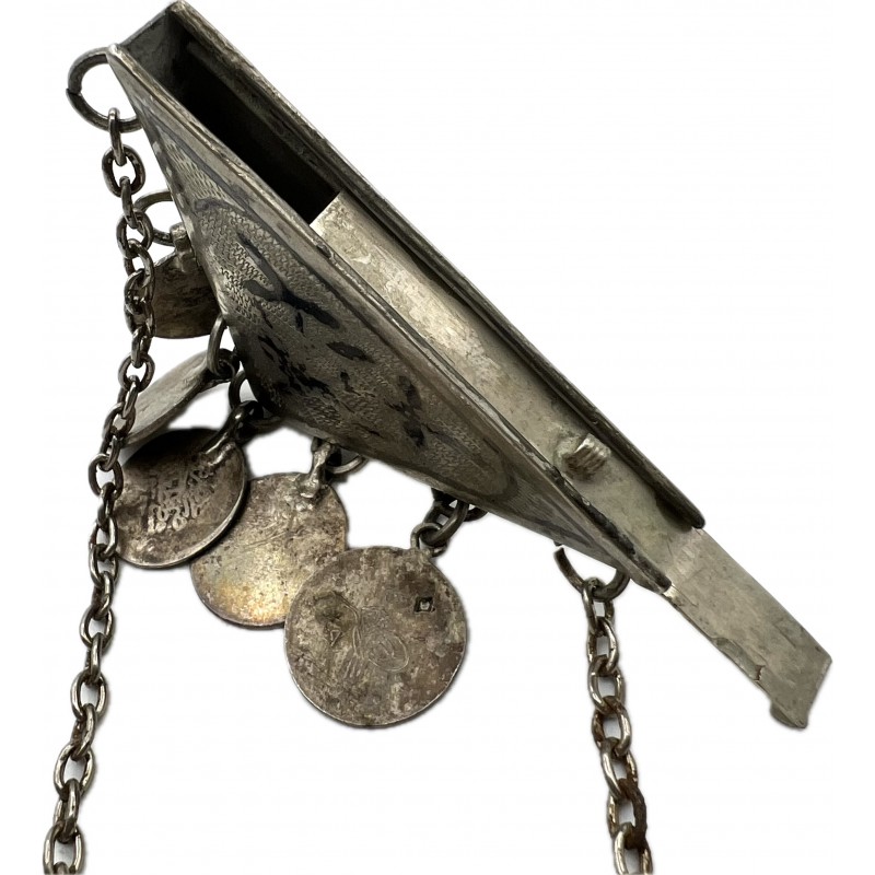 19th Century Silver Amulet with coins