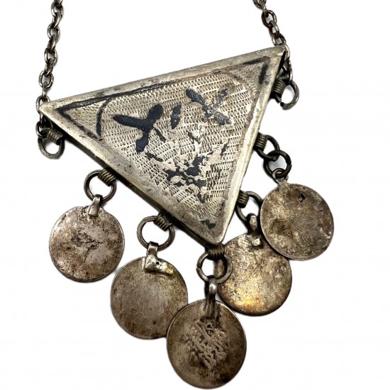 19th Century Silver Amulet with coins