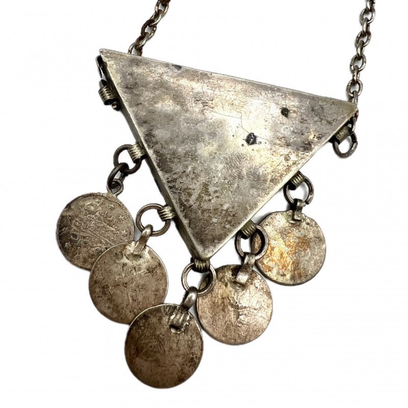 19th Century Silver Amulet with coins