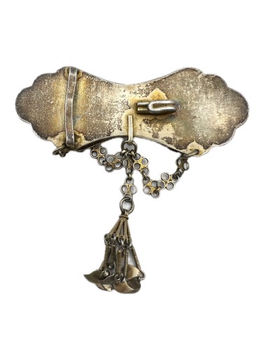 Silver Gold Plated 19th Century Mounted Filigree Buckle