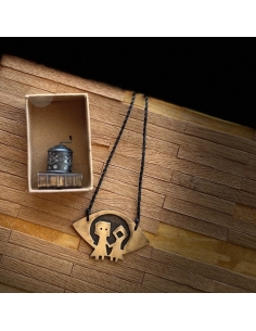 Little Kids Holding Hands Bronze Eye Shaped Pendant