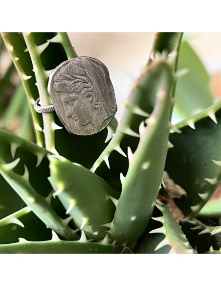 10 Drachmas 1930 Silver Coin Ring Goddess Demeter