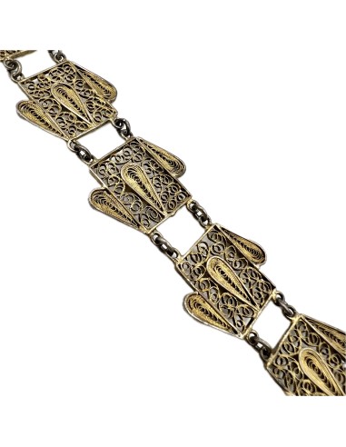 Silver Gold plated filigree Bracelet 19th century