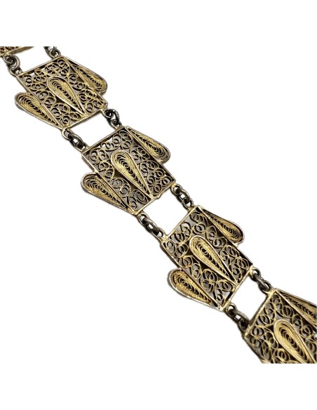 Silver Gold plated filigree Bracelet 19th century