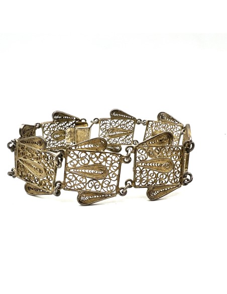 Silver Gold plated filigree Bracelet 19th century