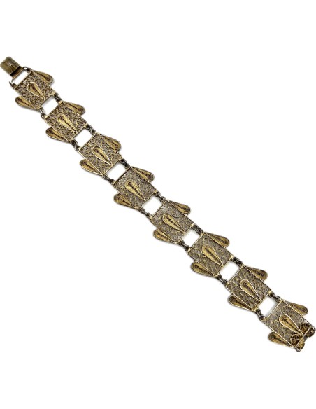 Silver Gold plated filigree Bracelet 19th century