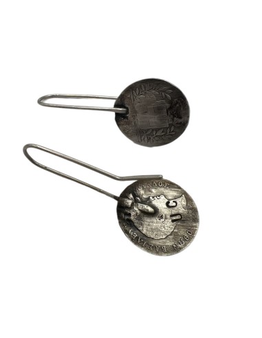 Silver Earrings, King Othon Coins 1834