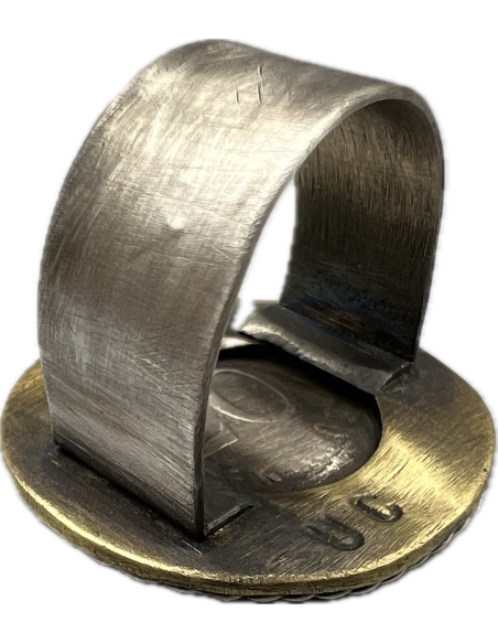 20 Centavos 1921 Three metals Coin Ring
