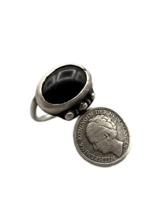 Queen Wilhelmina Silver Coin Ring