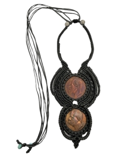 Italian Coins Macrame Necklace