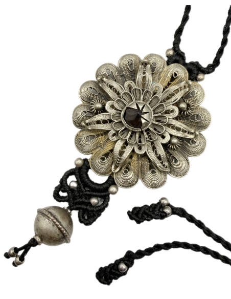Macrame Necklace with Greek Filigree Jewelry